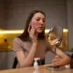 Vrouw spiegel rosacea